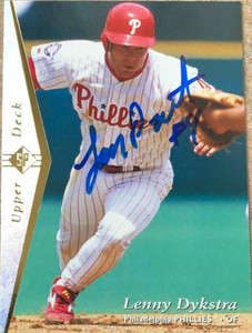 Lenny Dykstra Autographed 1995 SP Superbafoil #87