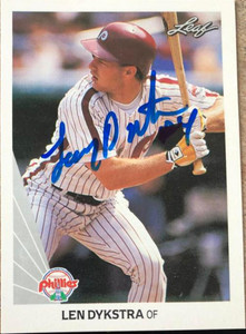 Lenny Dykstra Autographed 1990 Leaf #262