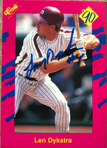 SOLD 87042 Lenny Dykstra Autographed 1990 Classic Update #T18
