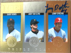 Lenny Dykstra Autographed 1994 Triple Play Medalists #12