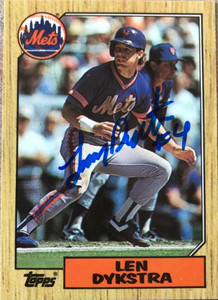 Lenny Dykstra Autographed 1987 Topps Tiffany #295