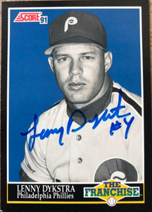Lenny Dykstra Autographed 1991 Score #867
