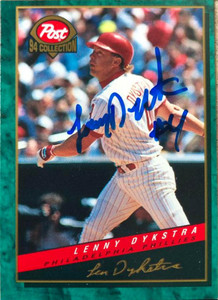 Lenny Dykstra Autographed 1994 Post Cereal #20
