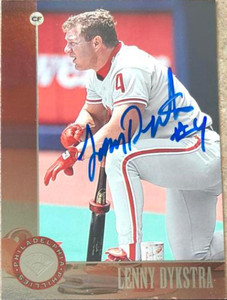 Lenny Dykstra Autographed 1996 Leaf #54