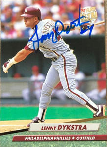 Lenny Dykstra Autographed 1992 Fleer Ultra #241