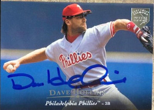 Dave Hollins Autographed 1995 Upper Deck Electric Diamond #377 Philadelphia Phillies Card