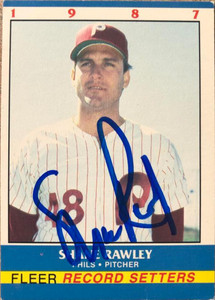 Shane Rawley Autographed 1987 Fleer Record Setters #31