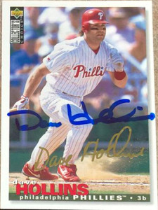 Dave Hollins Autographed 1995 Collectors Choice Gold Signature #362