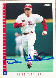 Dave Hollins Autographed 1993 Score #99