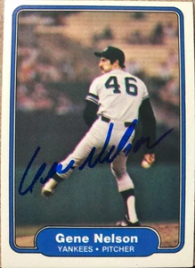 Gene Nelson Autographed 1982 Fleer #45 New York Yankees Card