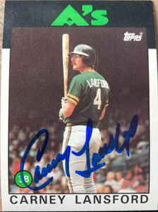 Carney Lansford Autographed 1986 Topps #134