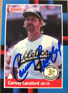Carney Lansford Autographed 1988 Donruss #178