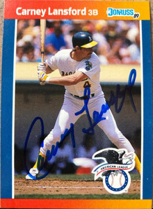 Carney Lansford Autographed 1989 Donruss All-Stars #17