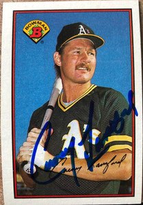 Carney Lansford Autographed 1989 Bowman #198