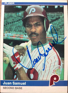Juan Samuel Autographed 1984 Fleer #47 Rookie Card