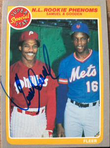 SOLD 87419 Juan Samuel Autographed 1985 Fleer #634