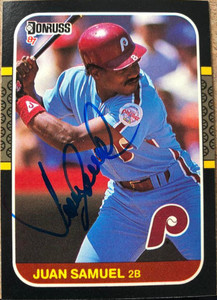 Juan Samuel Autographed 1987 Donruss #165 Philadelphia Phillies Card
