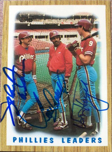 Glenn Wilson, Juan Samuel  & Von Hayes Autographed 1987 Topps Tiffany #481