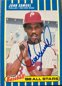 Juan Samuel Autographed Signed Philadelphia Phillies 1988 Topps Card -  Autographs