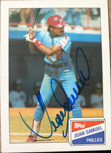 Juan Samuel Autographed 1988 Topps Bazooka #18 Philadelphia Phillies Card