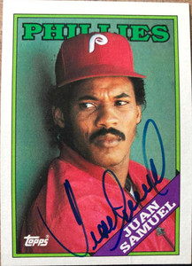 Juan Samuel Autographed 1988 Topps #705 Philadelphia Phillies Card