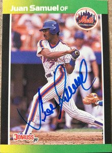 Juan Samuel Autographed 1989 Donruss Baseball's Best #238