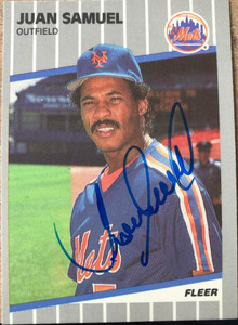 Juan Samuel Autographed 1989 Fleer Update #U-102 New York Mets Card