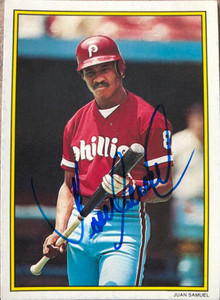SOLD 87476 Juan Samuel Autographed 1989 Topps All-Star Set Collector's Edition Glossy Send-Ins #13 SOLD 87476 Juan Samuel Autographed 1989 Topps All-Star Set Collector's Edition Glossy Send-Ins #13