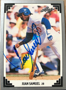Juan Samuel Autographed 1991 Leaf #10