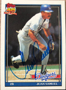 Juan Samuel Autographed 1991 Topps #645