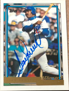 Juan Samuel Autographed 1992 Topps Gold Winner #315 Los Angeles Dodgers Card