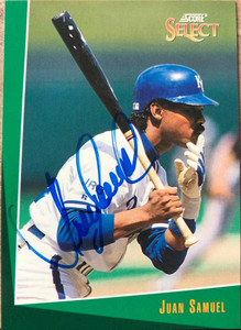 Juan Samuel Autographed 1993 Score Select #237 Kansas City Royals Card
