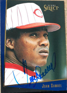 SOLD 87534 Juan Samuel Autographed 1993 Score Select Rookie/Traded #129T
