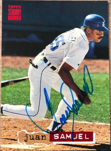 Juan Samuel Autographed 1994 Stadium Club #679 Detroit Tigers Card