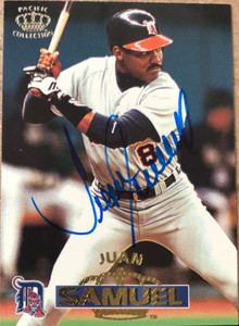 Juan Samuel Autographed 1996 Pacific Crown Collection #323