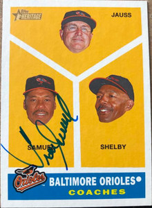 Juan Samuel Autographed 2009 Topps Heritage #455 Baltimore Orioles Card
