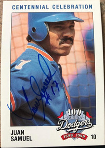 Juan Samuel Autographed 1990 Los Angeles Dodgers Police #NNO #283