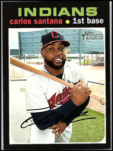 2020 Topps Heritage #56 Carlos Santana NM-MT Cleveland Indians 