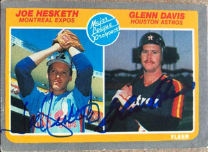 Joe Hesketh & Glenn Davis Dual Autographed 1985 Fleer #652