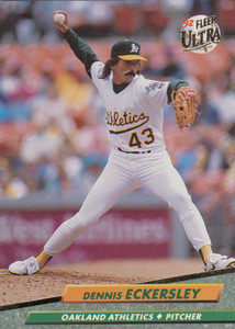 1992 Ultra #421 Dennis Eckersley VG Oakland Athletics 