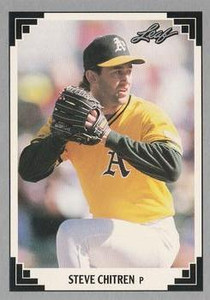 1991 Leaf #486 Steve Chitren VG RC Rookie Oakland Athletics 