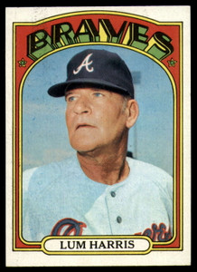 1972 Topps #484 Lum Harris MG VG Atlanta Braves 