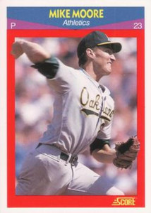 1990 Score 100 Superstars #42 Mike Moore VG Oakland Athletics 