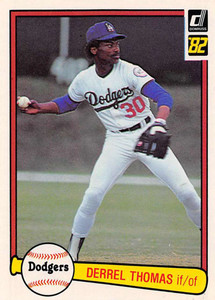 1982 Donruss #537 Derrel Thomas VG Los Angeles Dodgers 