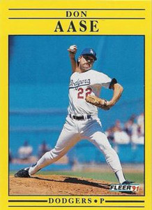 1991 Fleer #193 Don Aase UER VG Los Angeles Dodgers 