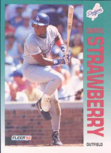 Darryl Strawberry - Dodgers - #9 Score 1992 Baseball Trading Card