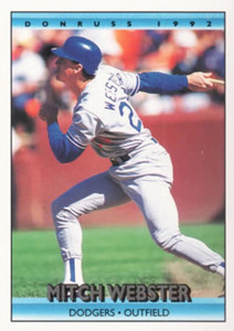 1992 Donruss #714 Mitch Webster VG Los Angeles Dodgers 