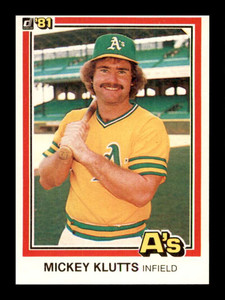 1981 Donruss #110 Mickey Klutts NM-MT Oakland Athletics 