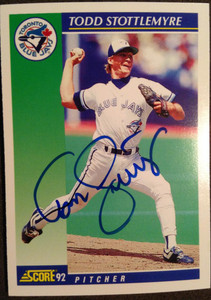 SOLD 2444 Todd Stottlemyre Autographed 1992 Score #74