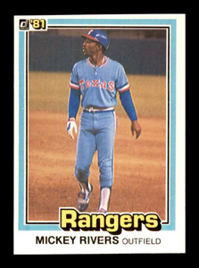 1981 Donruss #496 Mickey Rivers NM-MT Texas Rangers 